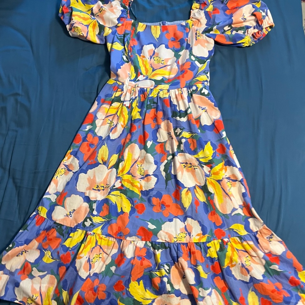 Vince Camuto Off-Shoulder Floral Midi Dress - Picture 4 of 6